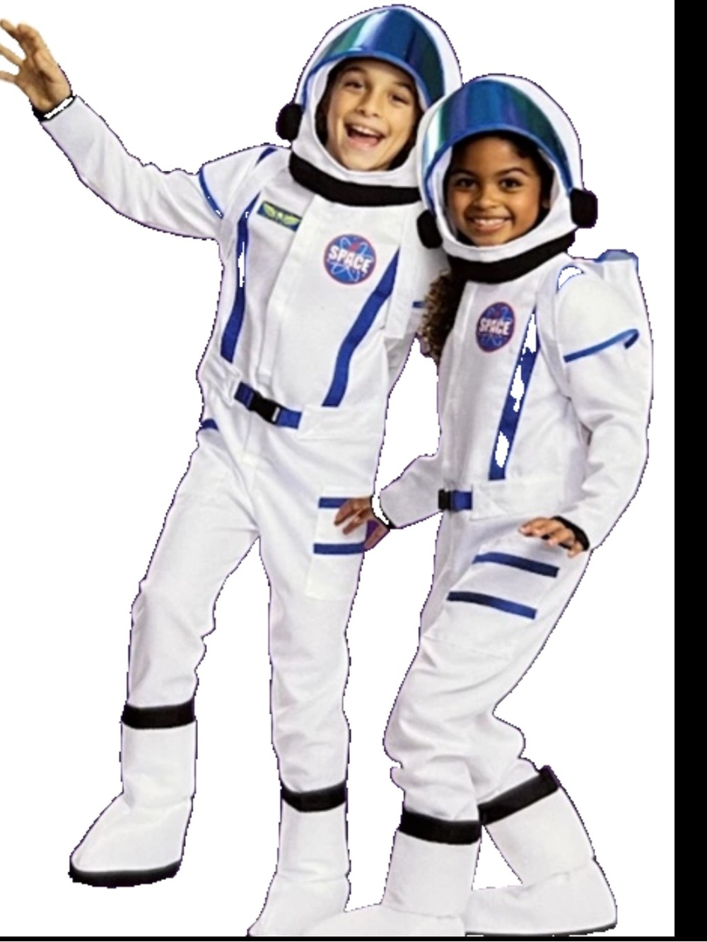 Astronaut Full kids costume Suit Boot Covers Helmet White Blue space Halloween M